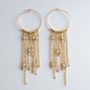 Gold Crystal Earring Hoops